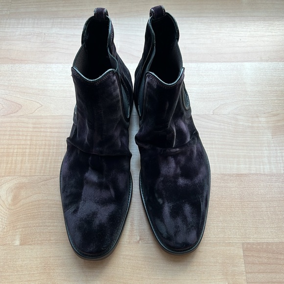 Men’s John Varvatos Fleetwood Sharpei Velvet Chelsea Boots in Oxblood Size 8 - Picture 2 of 11